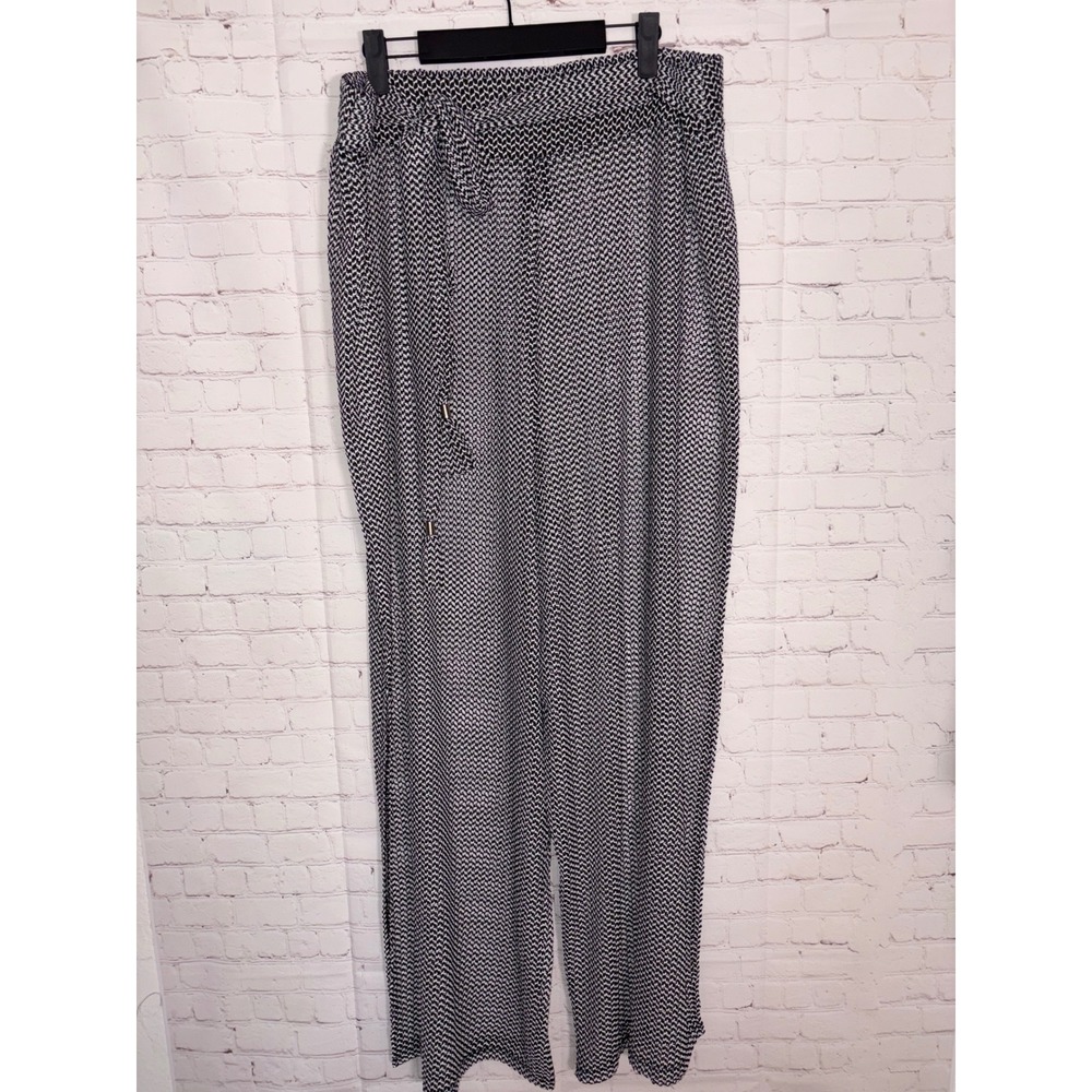 Swimsuits For All Black White Chevron Split Leg Swim Cover Up Pants Plus 22/24
